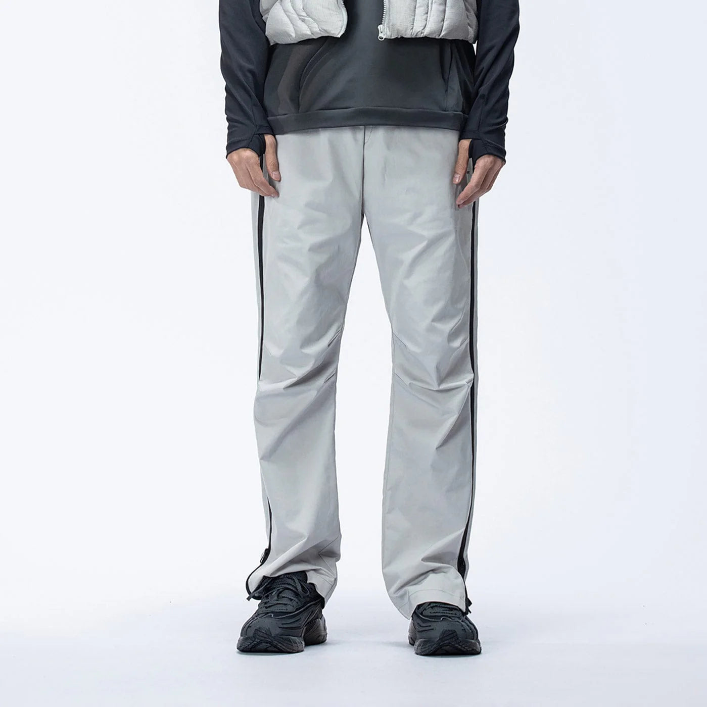 ENSHADOWER Side Zippers Crinkled Water-Proof Pants