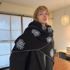 MIICHOUS Snowflake Jacquard Reversible Wool-Blend Scarf
