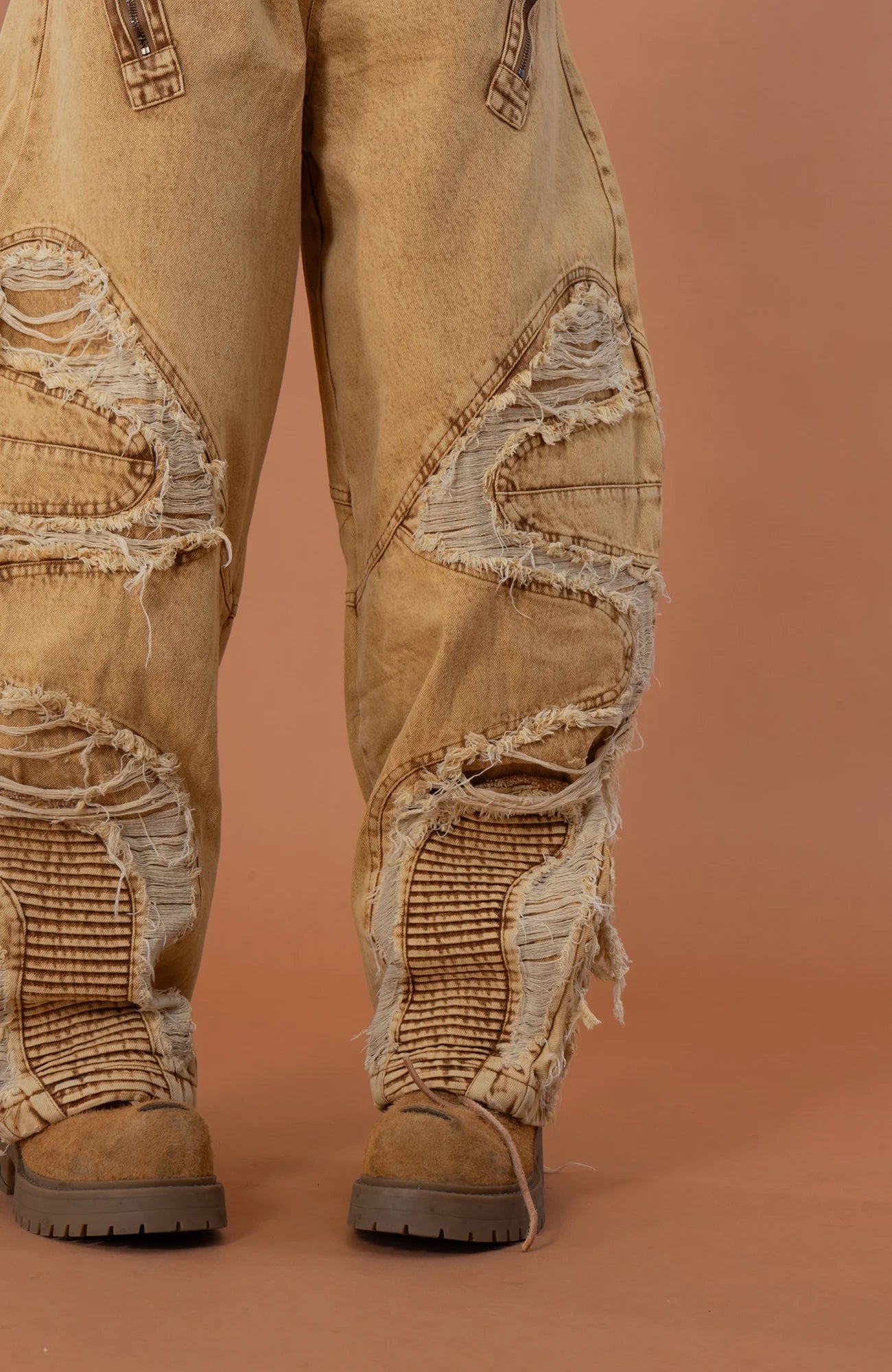 CLP Dirty Fit Ripped Elastic-Waist Jeans