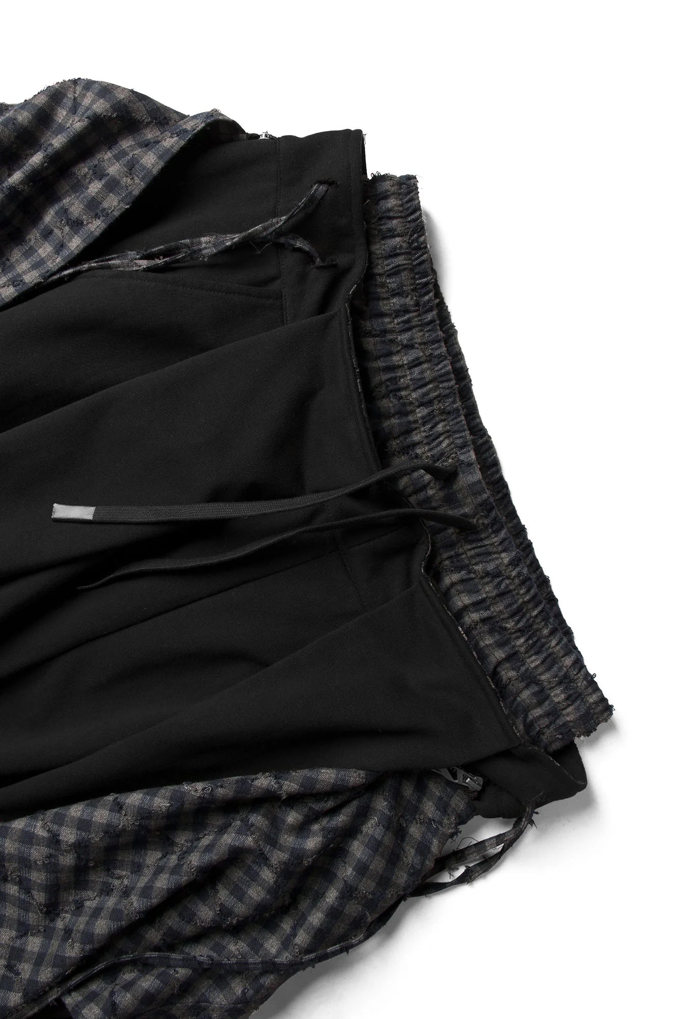 RELABEL Double Waistband Detachable Back Flap Oversized Sweatpants Black