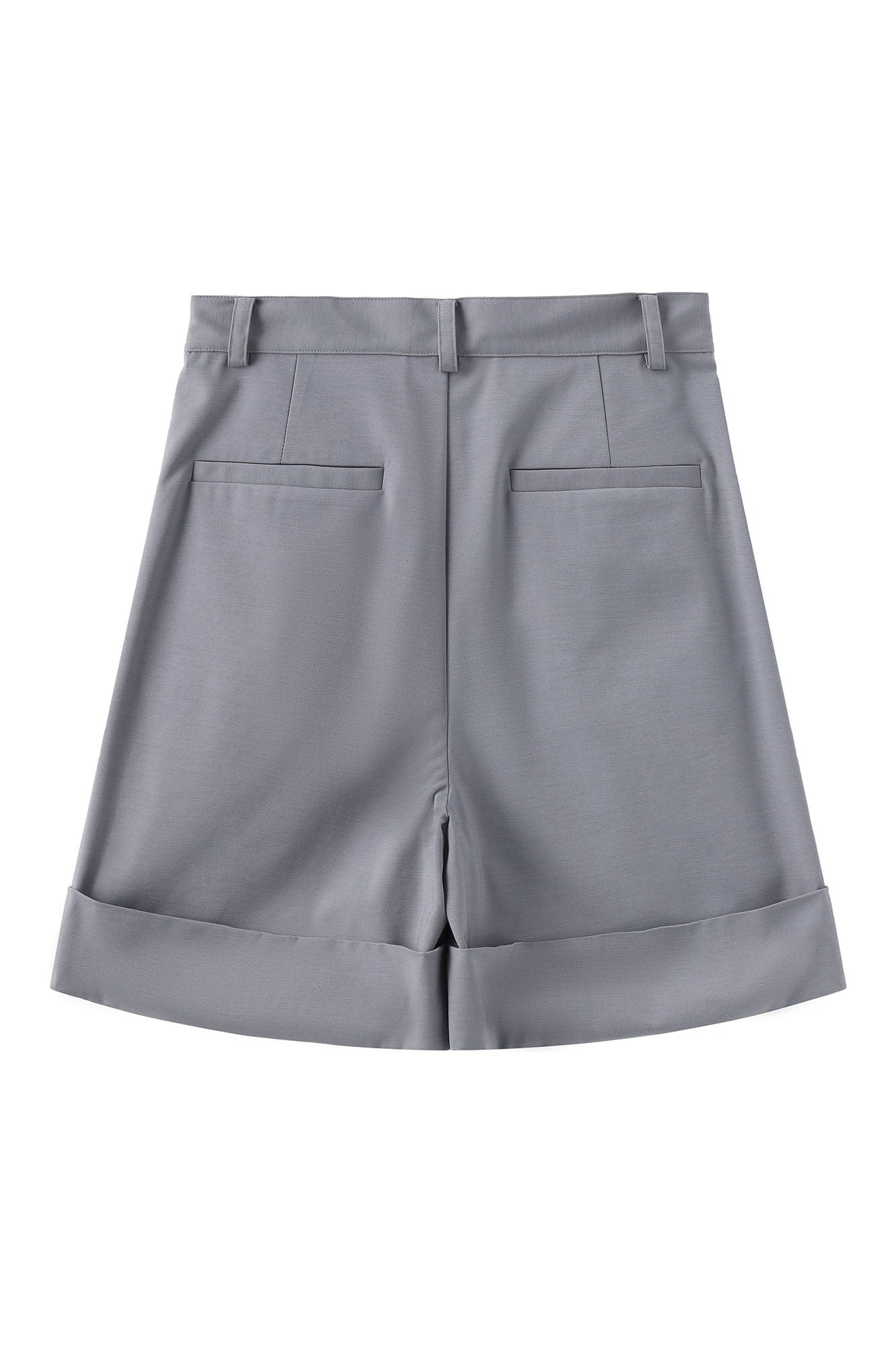 ORAL UTOPIA Essential Pleated Acetate Cuffed Shorts