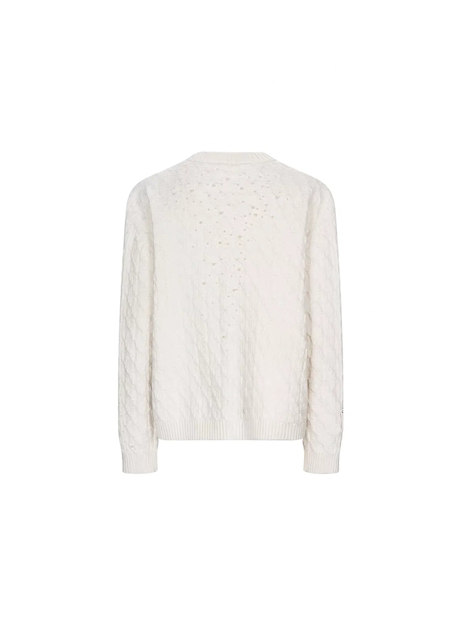 TIWILLTANG Pearl-Embellished Cable Knit Cardigan