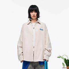 OVERLAPS Essential Embroidered Oversized Shirt
