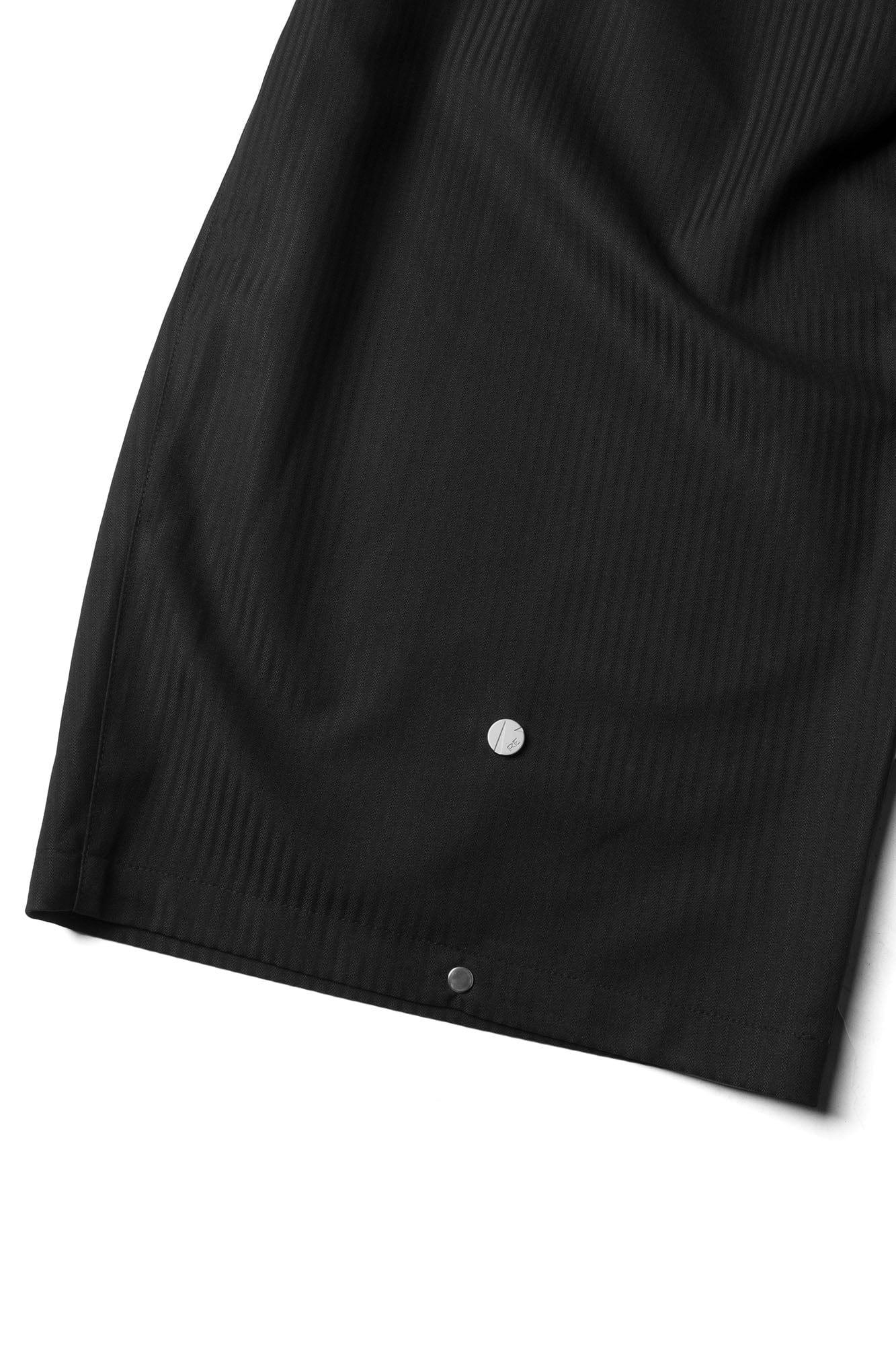 RELABEL Pinstriped Detachable-Scarf Oversized Pants Black