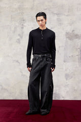 ALVNG AR ANTS Slanted Rivet-Paneled Jeans