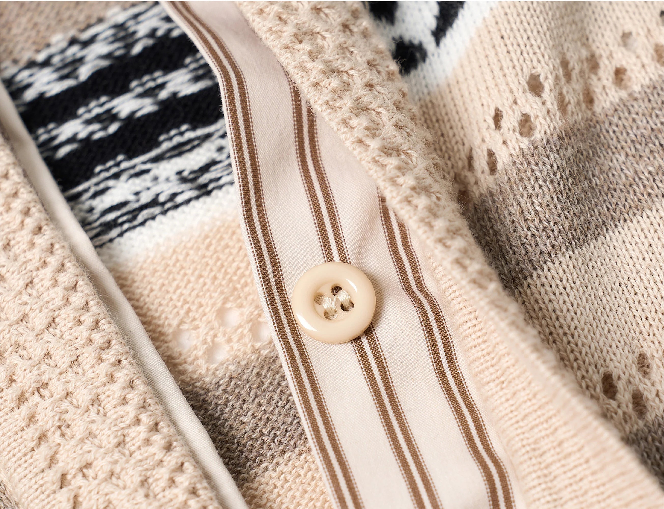 STEEPC Stripe Faux-Layered Polo Sweater