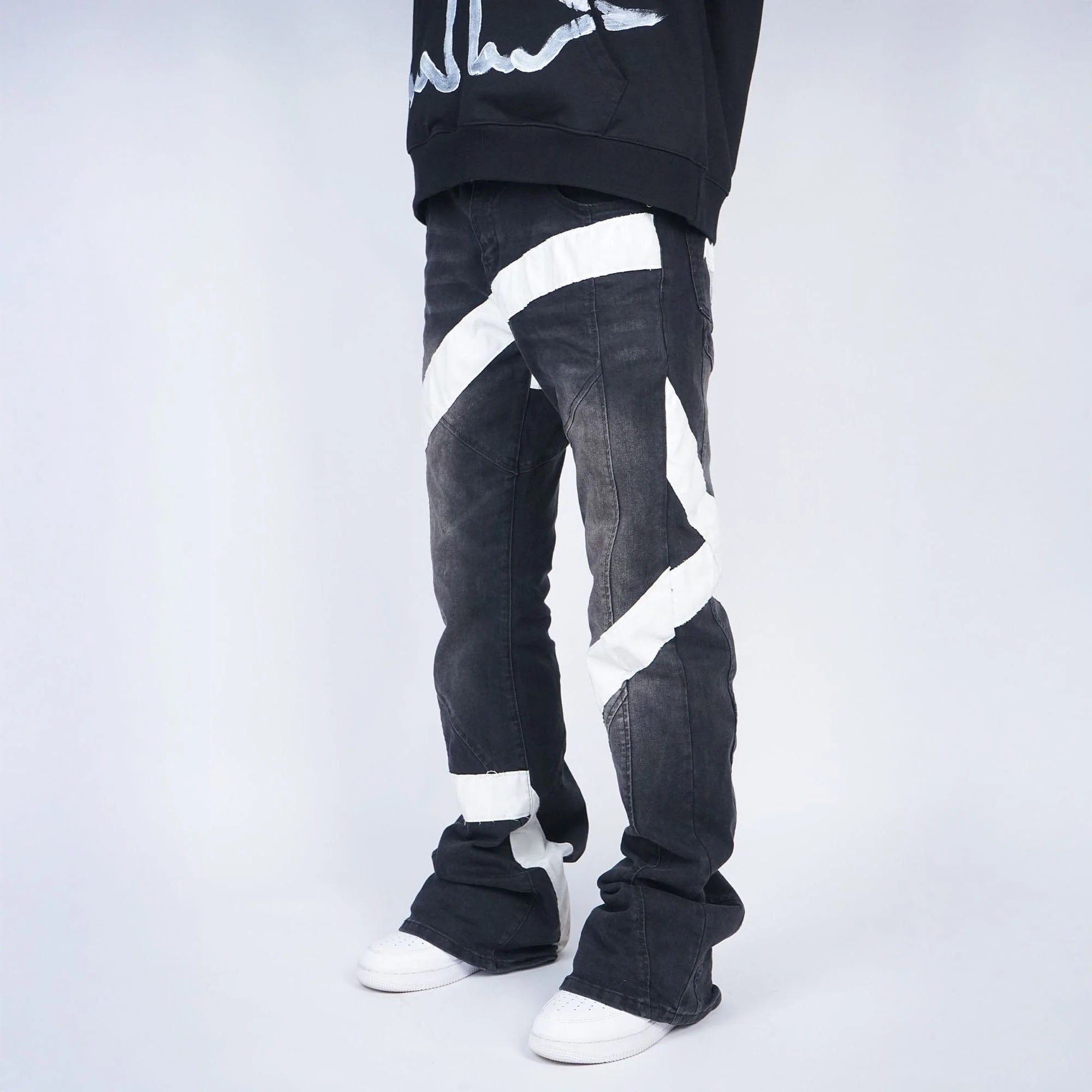 VINKID Infinite Cross Panel Embroidered Jeans