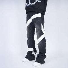 VINKID Infinite Cross Panel Embroidered Jeans