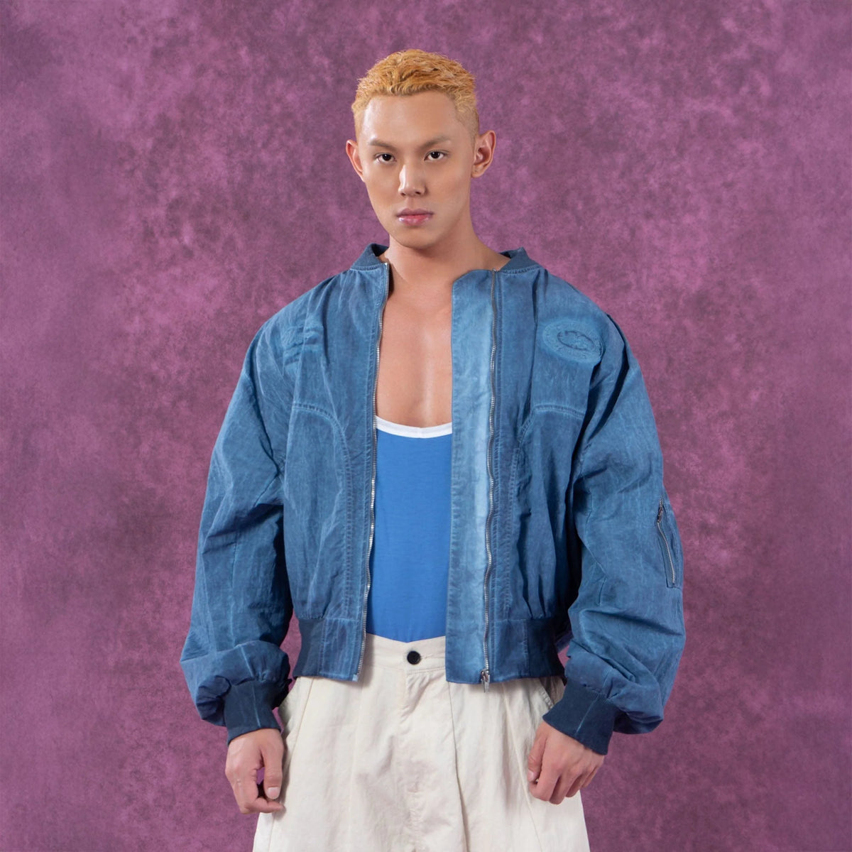 CLP Faded Crinkled Bomber Jacket