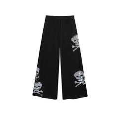 NOTHINGNESS WORLD Skull Graphic Wide-Leg Sweatpants
