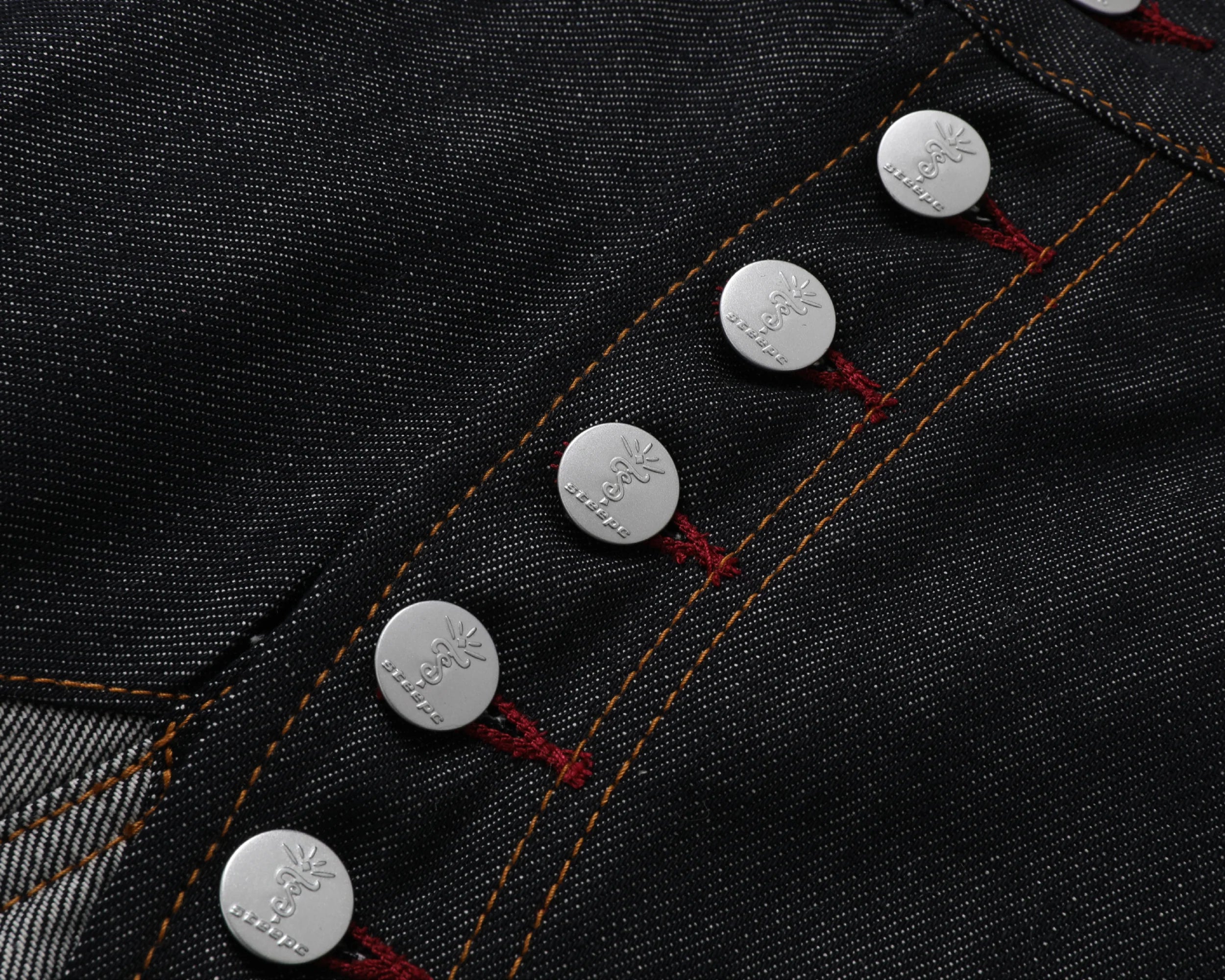 STEEPC Inverted Panel Snap-Fly Raw Jeans