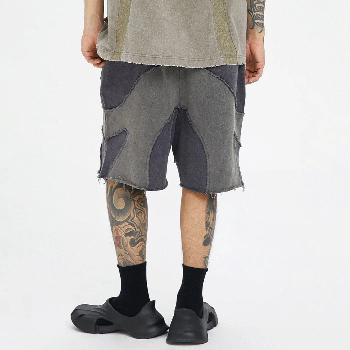 F2CE Distressed Spliced Shorts