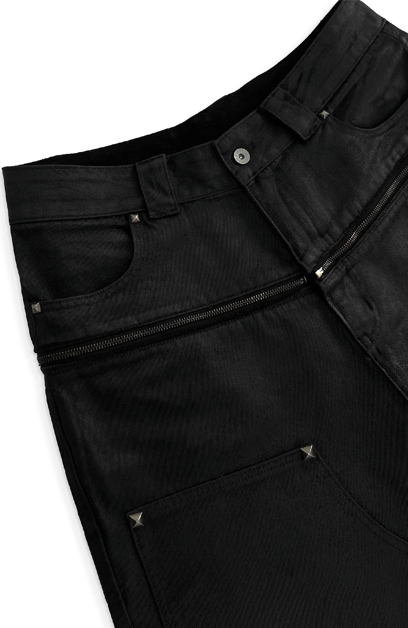 TECNINEGROUP Waxed Double-Knee Diamond Pockets Jeans
