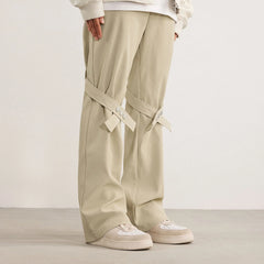 BONELESS Strap Faux Leather Texture Pants (Only Size S Left)