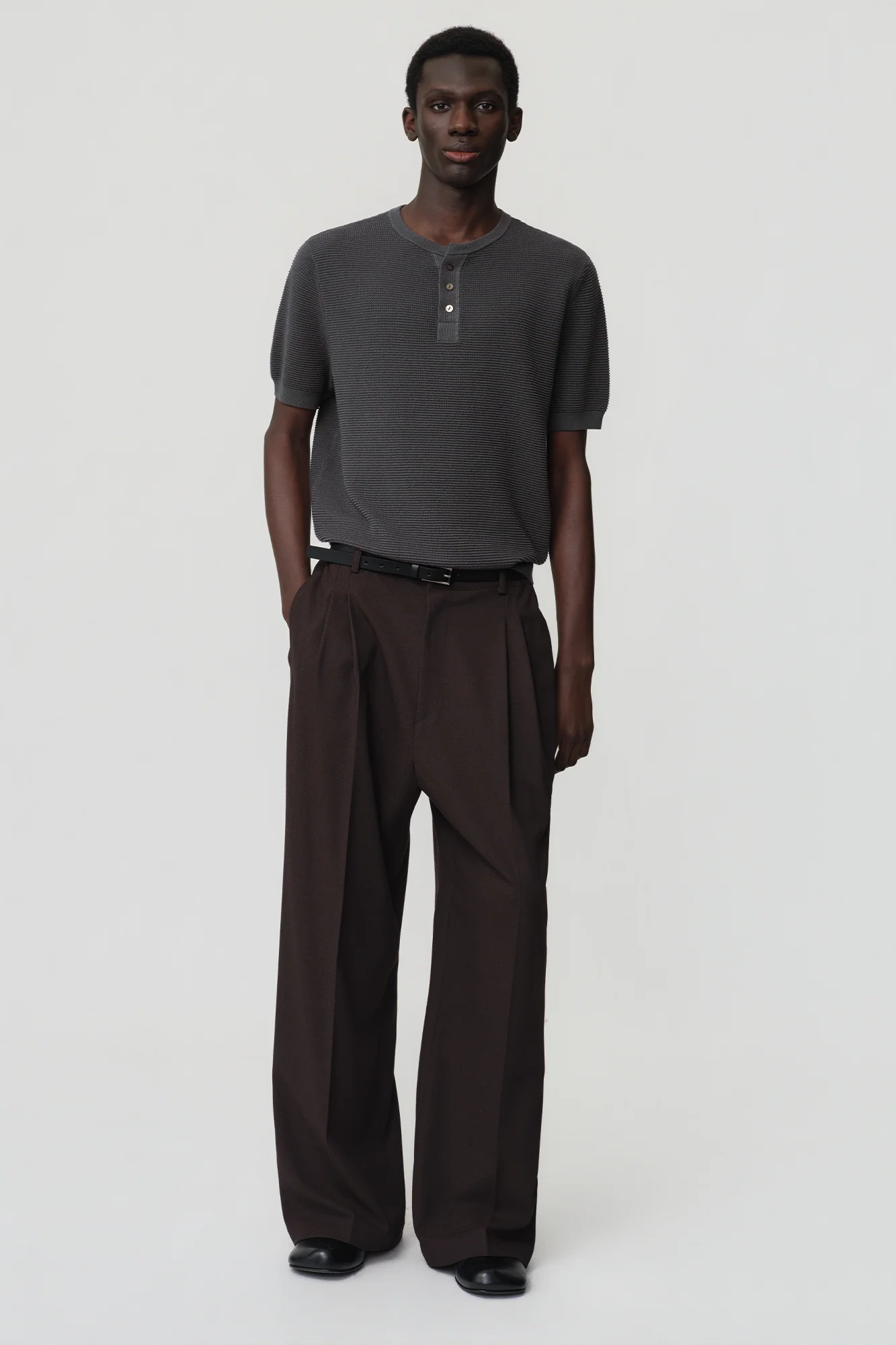 OPICLOTH Modern Pleats Wool-Blend Straight-Leg Pants