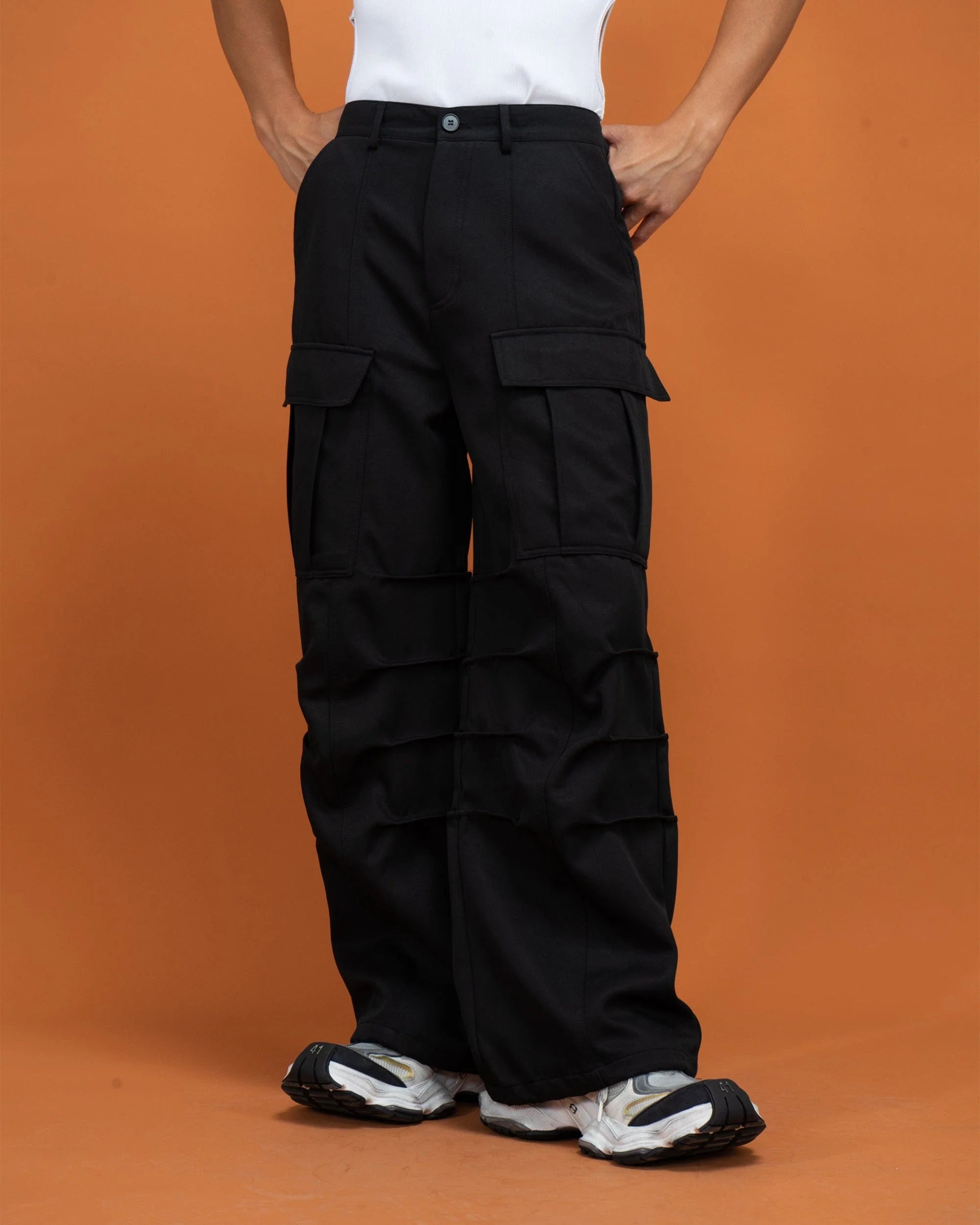 CLP Big-Pocket Crinkled Cargo Pants