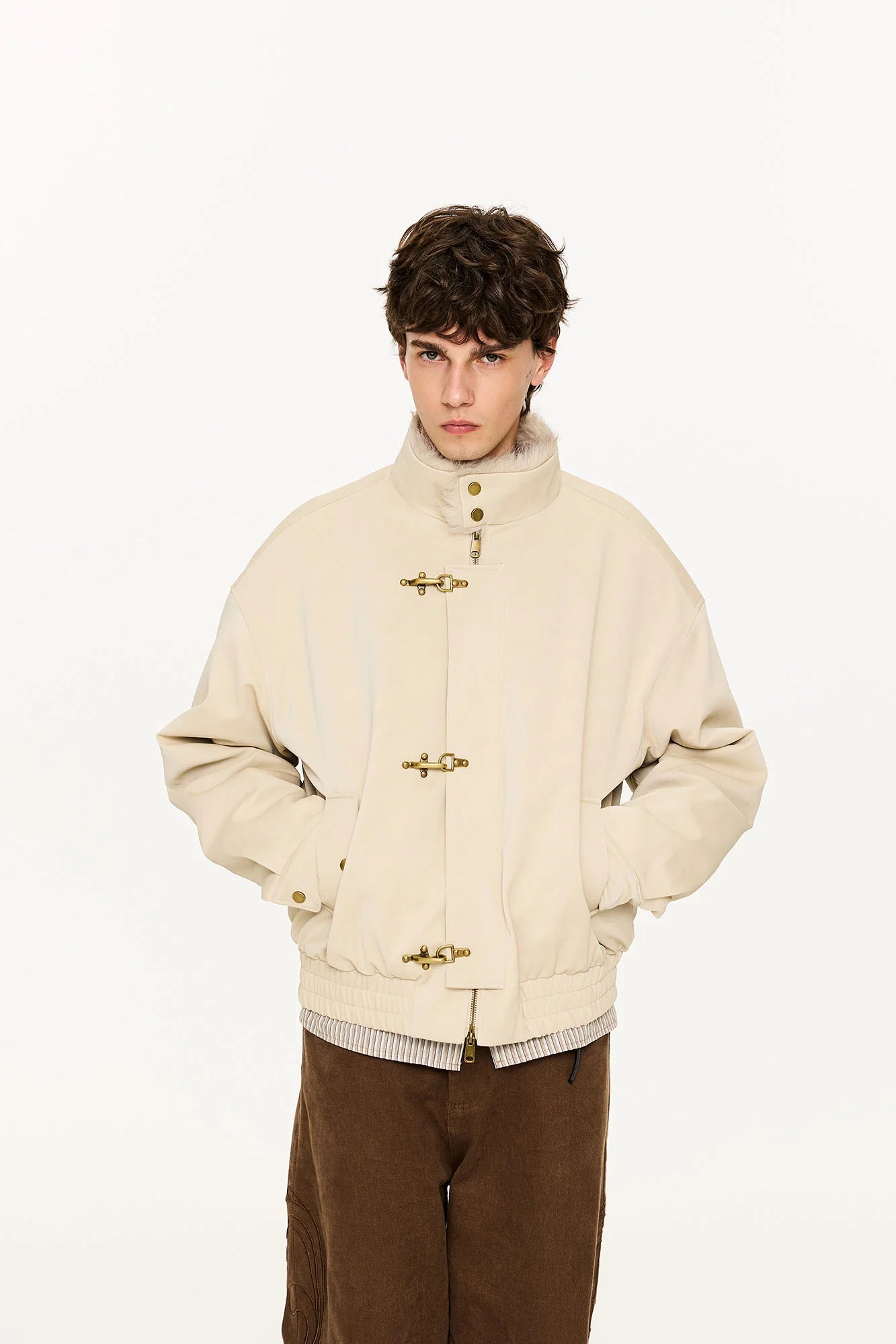 KREATE Faux Fur Lining PU Jacket