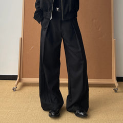 OKAYTHXBYE Essential Pleated Wide-Leg Trousers