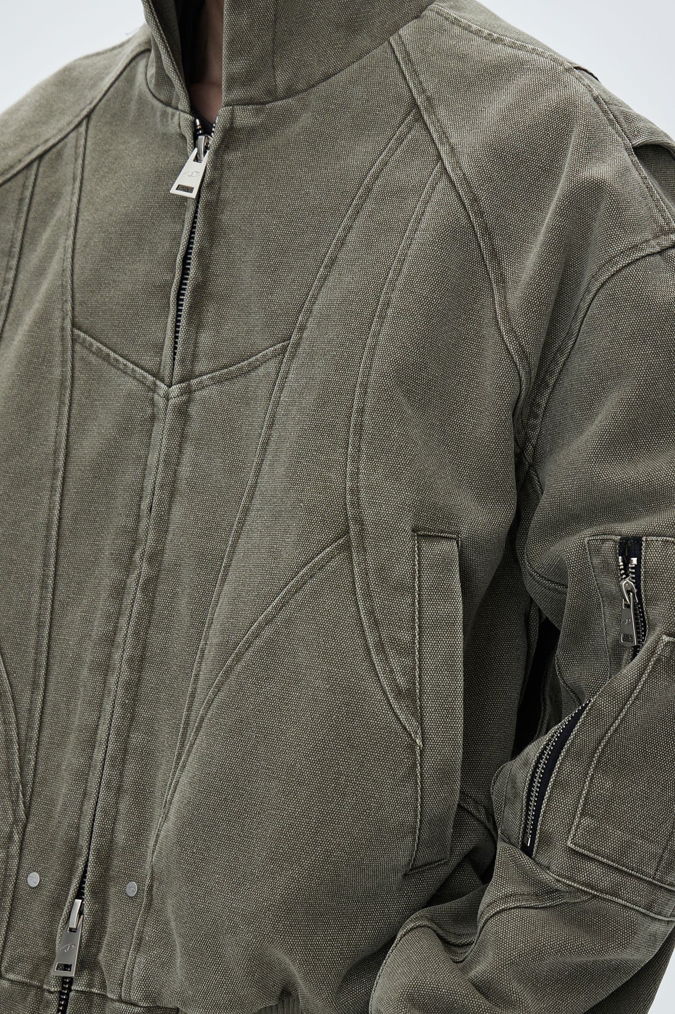 CATSSTAC Deconstructed Paneled Washed Hooded Jacket