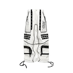 PCCVISION Studded Embroidered Baggy Pants