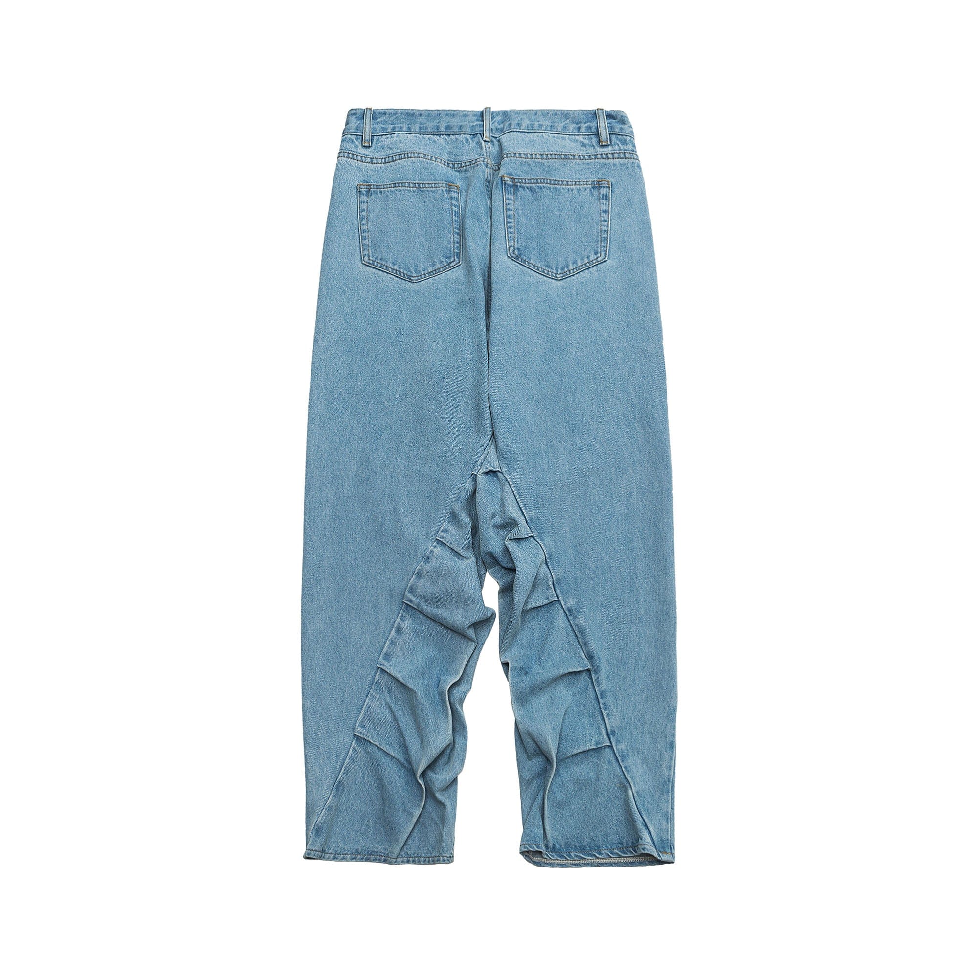 ME DA IGUAL Deconstructed Washed Ruched Jeans