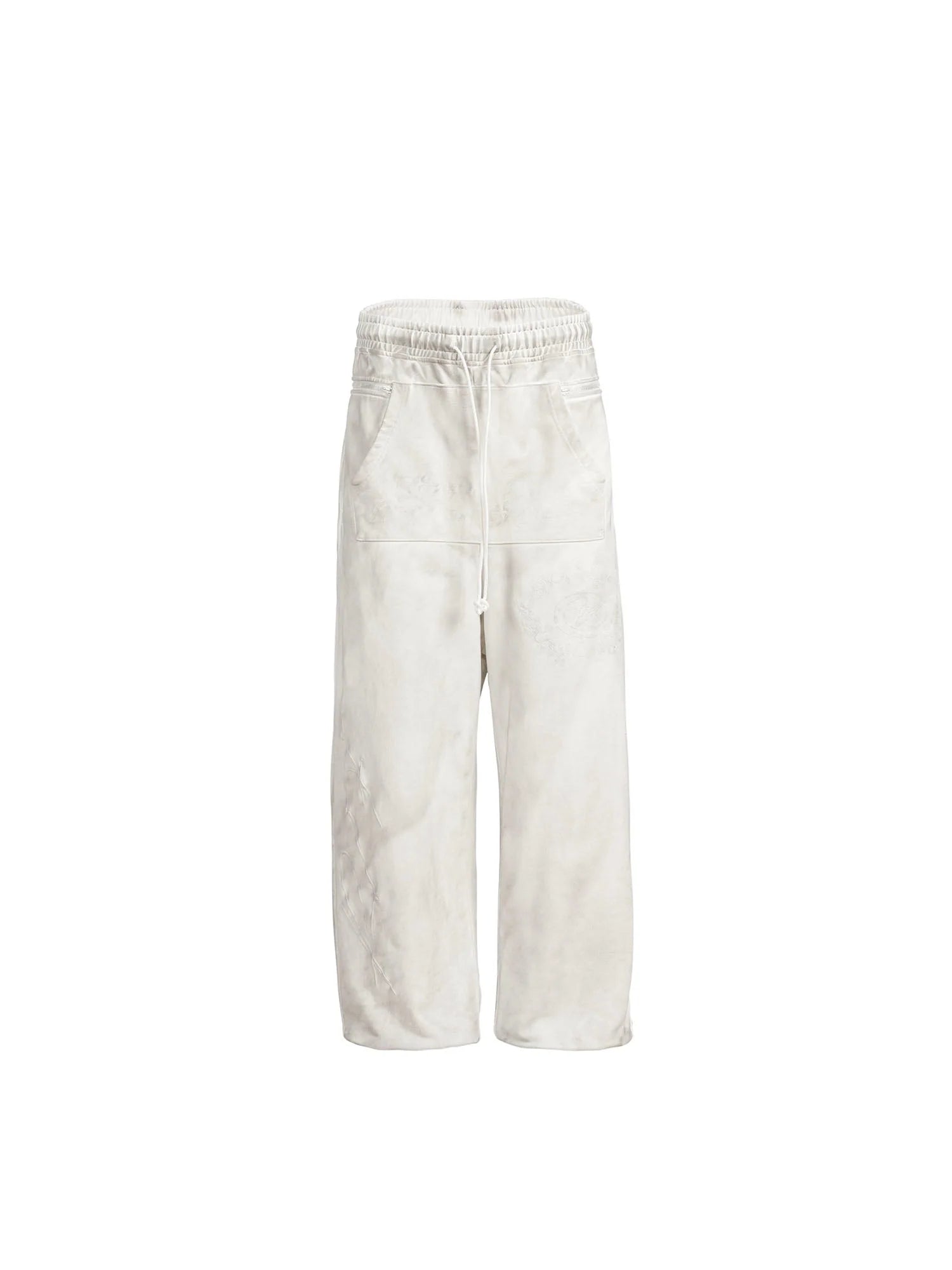 FVVO Distressed Embroidered Drawstring Sweatpants