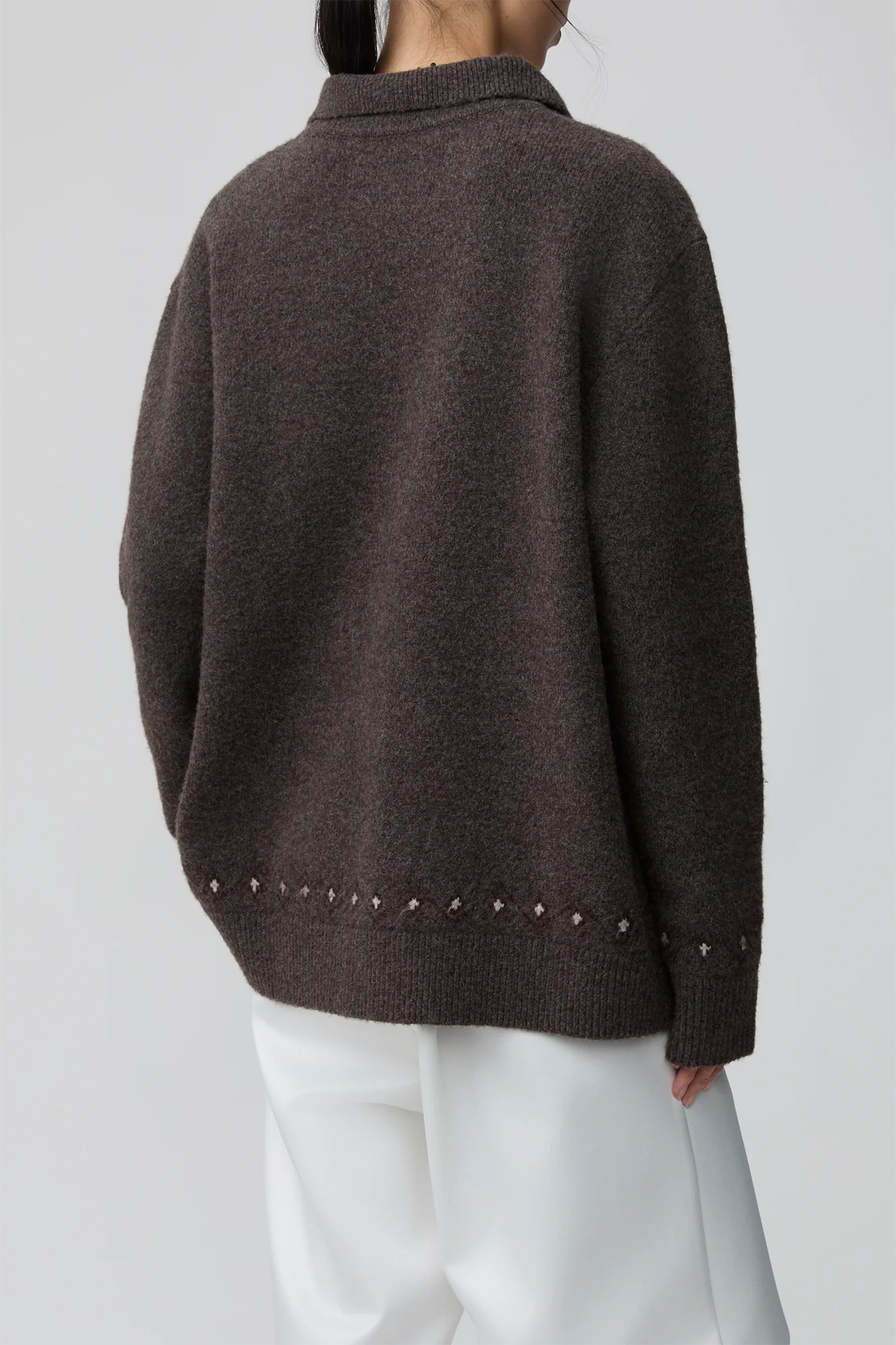 OPICLOTH Fair Isle Knit Polo Sweater