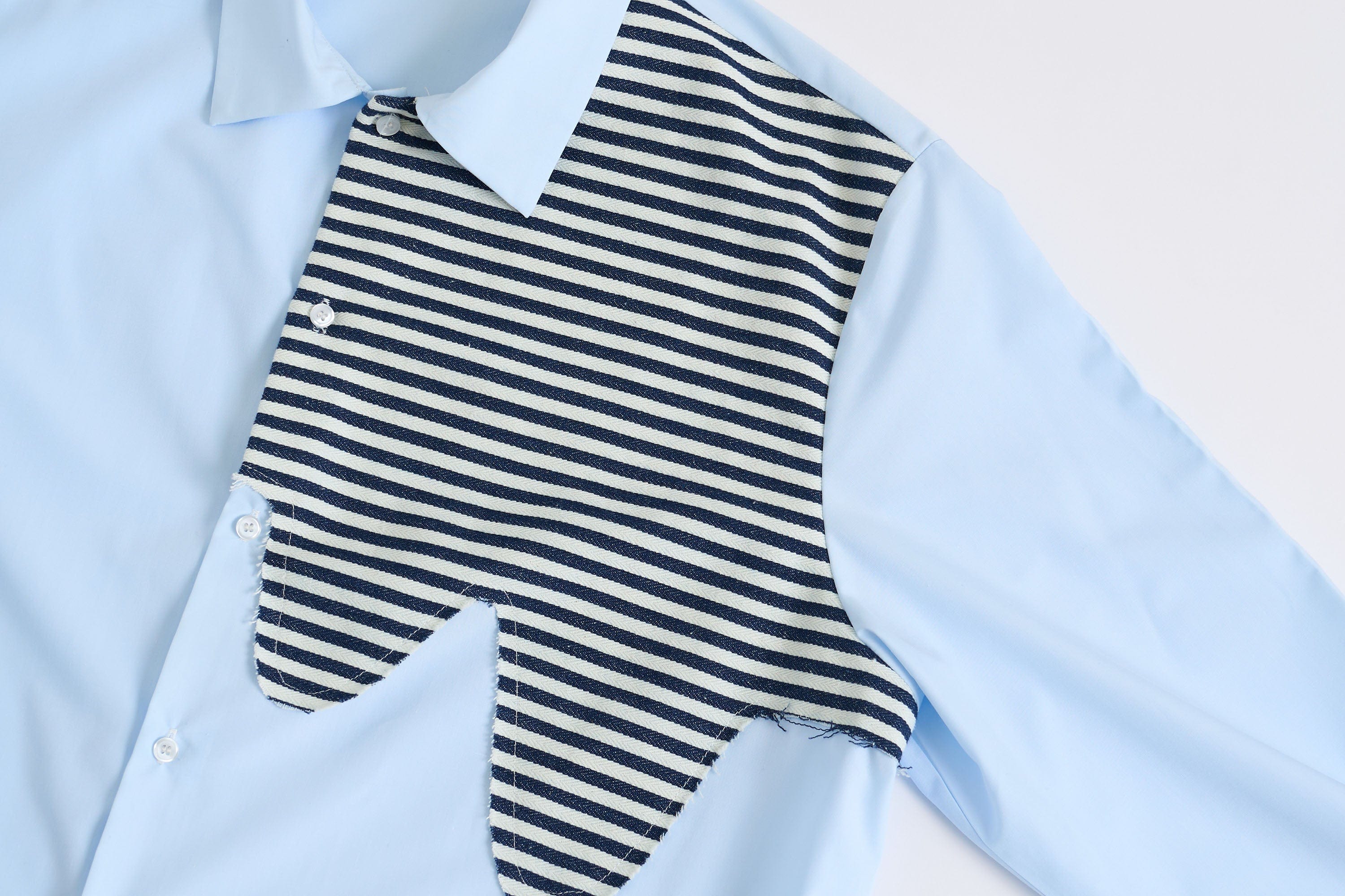 WIID Stripes Asymmetrical Patch Shirt