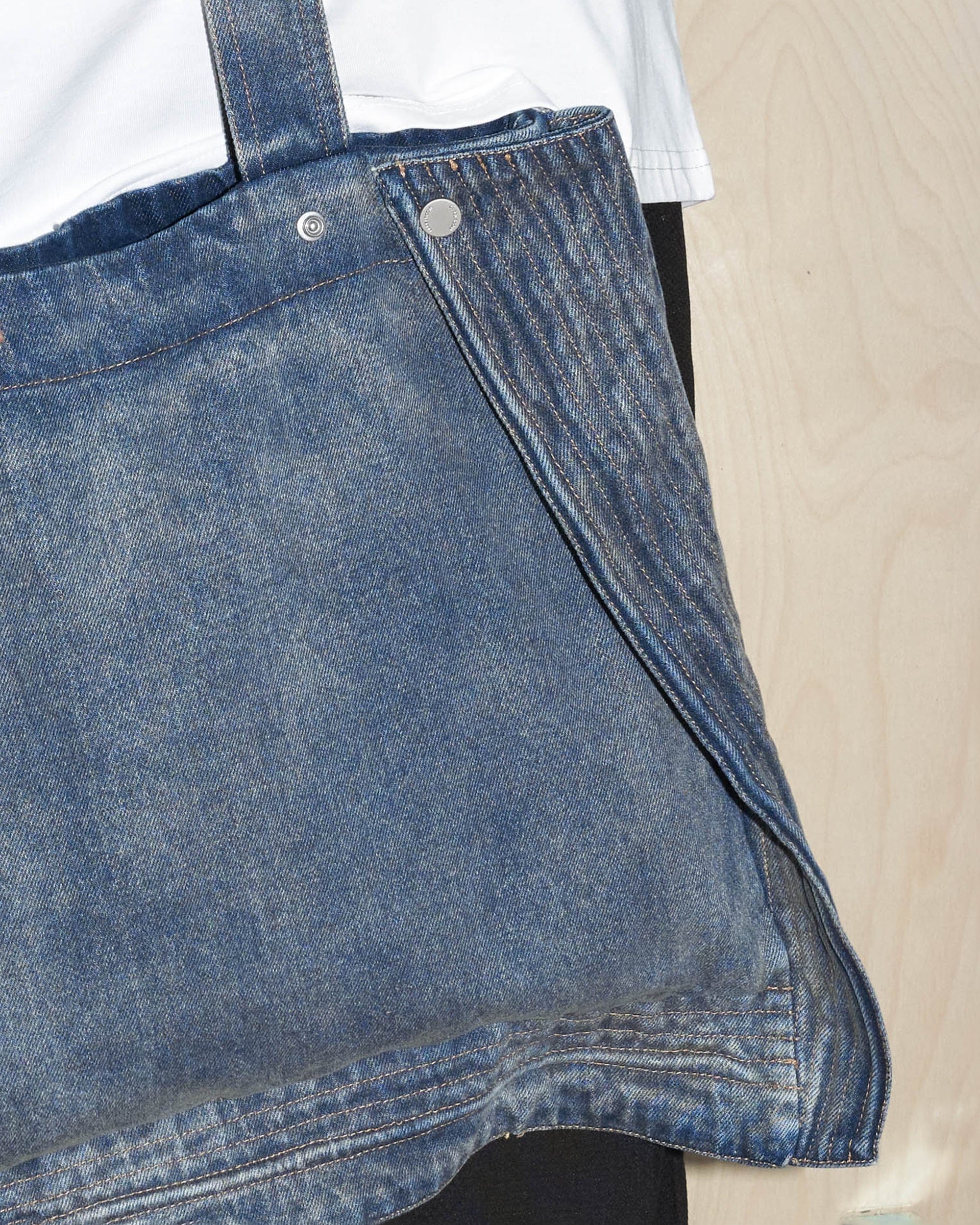 LABELROOM Modern Washed Foldable Denim Tote Bag