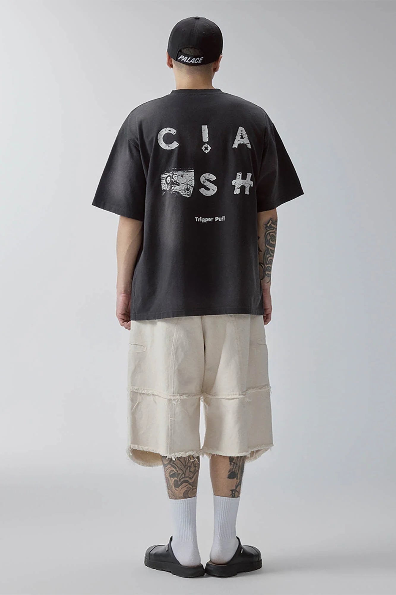 F2CE Layered Spliced Frayed-Edge Shorts