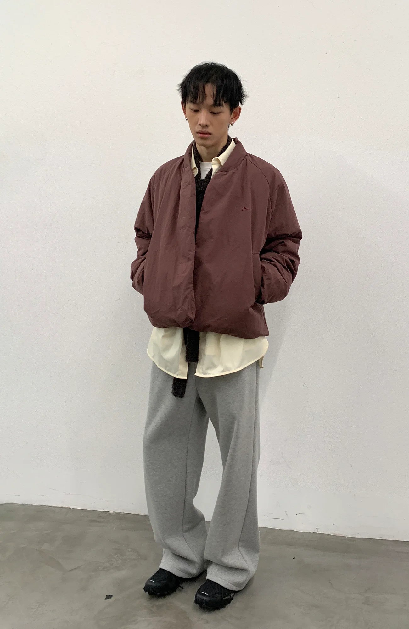 ROARINGWILD A ARCH Minimal Hidden Snap Puffer Jacket