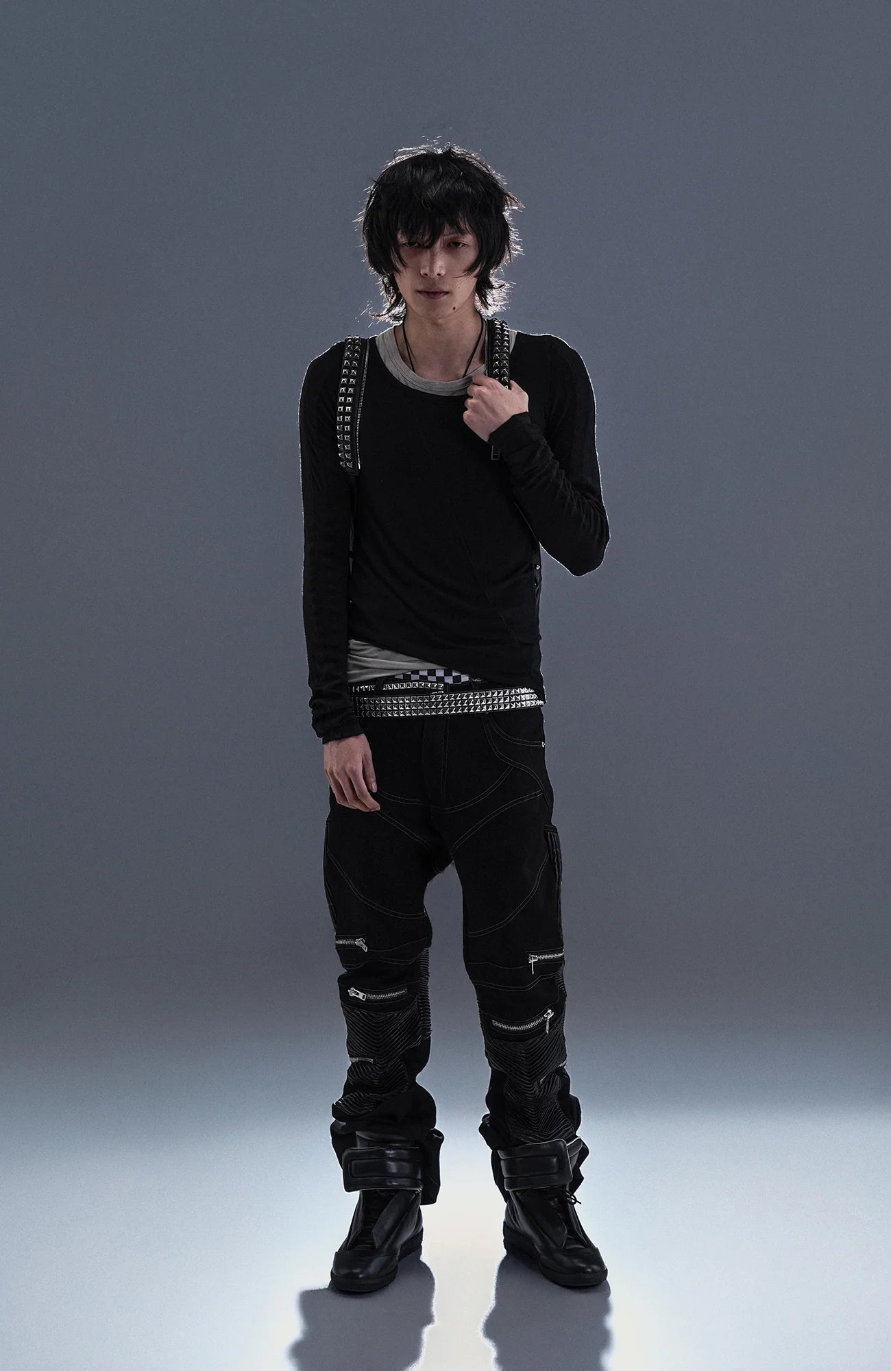 PCCVISION Multi-Zip Stitched Slim Pants