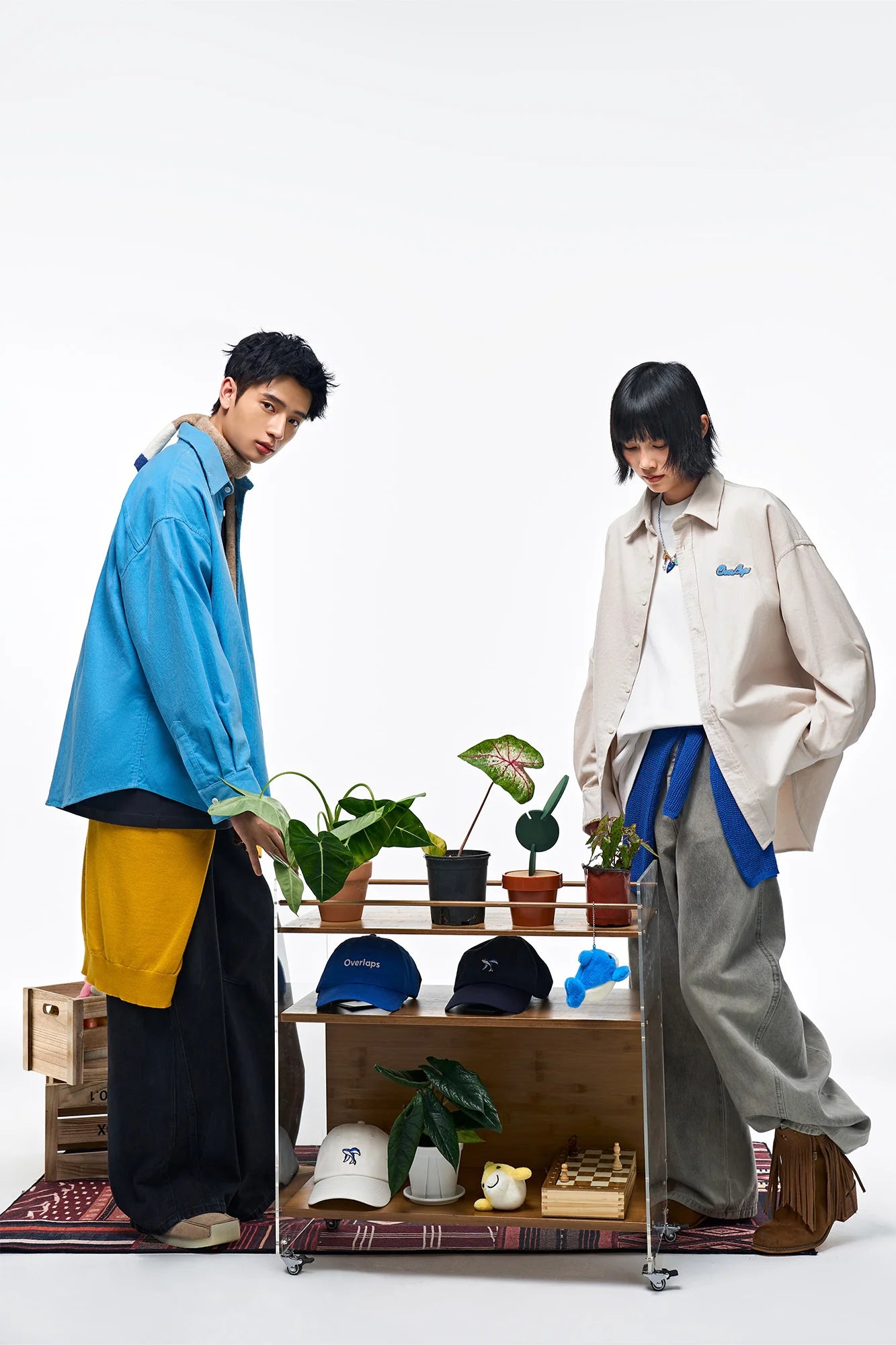 OVERLAPS Essential Embroidered Oversized Shirt