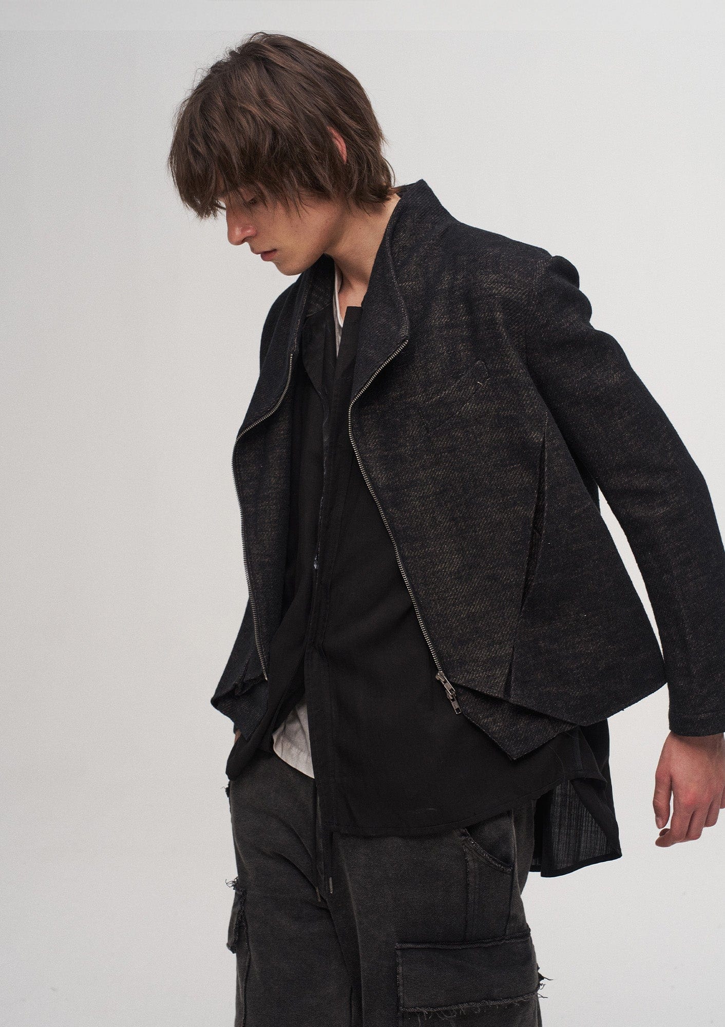 ILNya Nieternite Nifutur Double-Layer Weave Linen Jacket Black