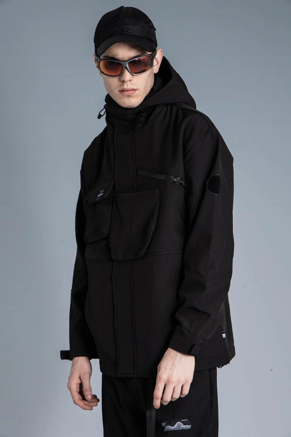 ENSHADOWER Asymmetrical Front Pocket Gorpcore Windbreaker