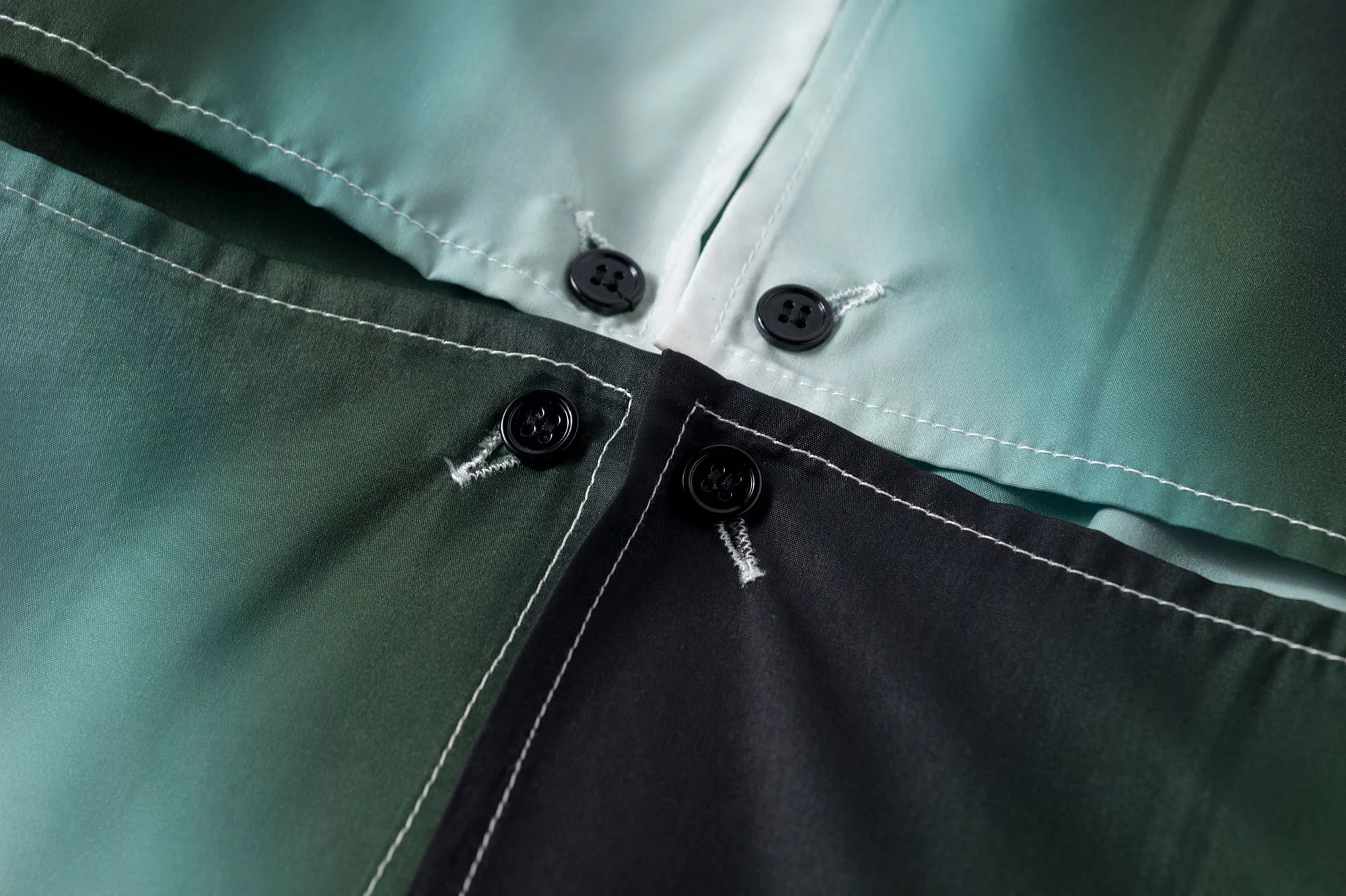 TUIMU Gradient Geometry Panel Acetate Shirt