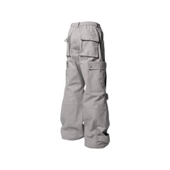 RELABEL Multi-Pocket Oversized Workwear Cargo Pants Gray