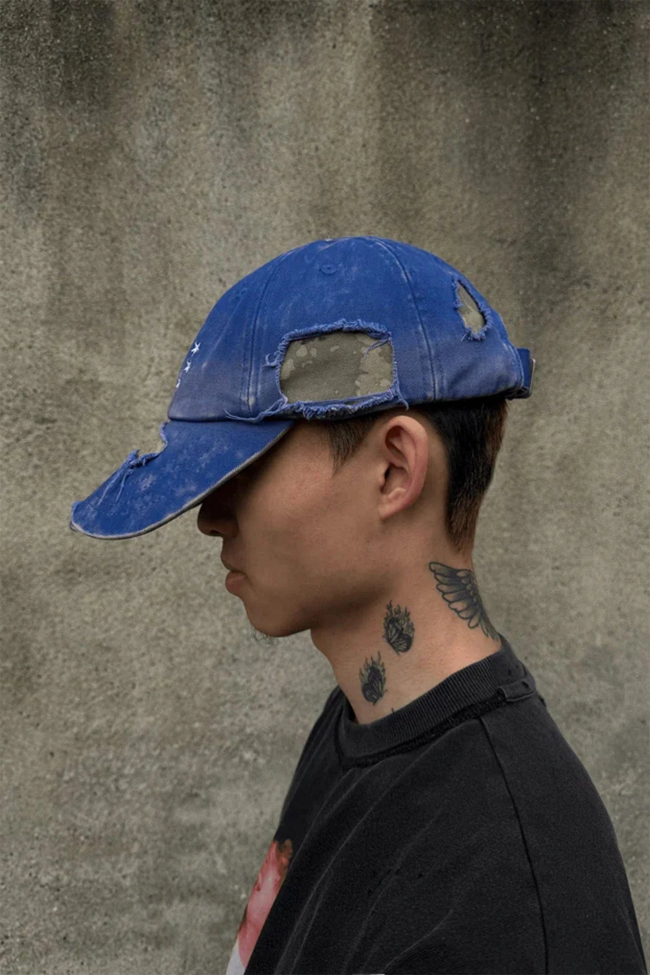 TECNINEGROUP Camo Distressed Panel Star Embroidered Cap