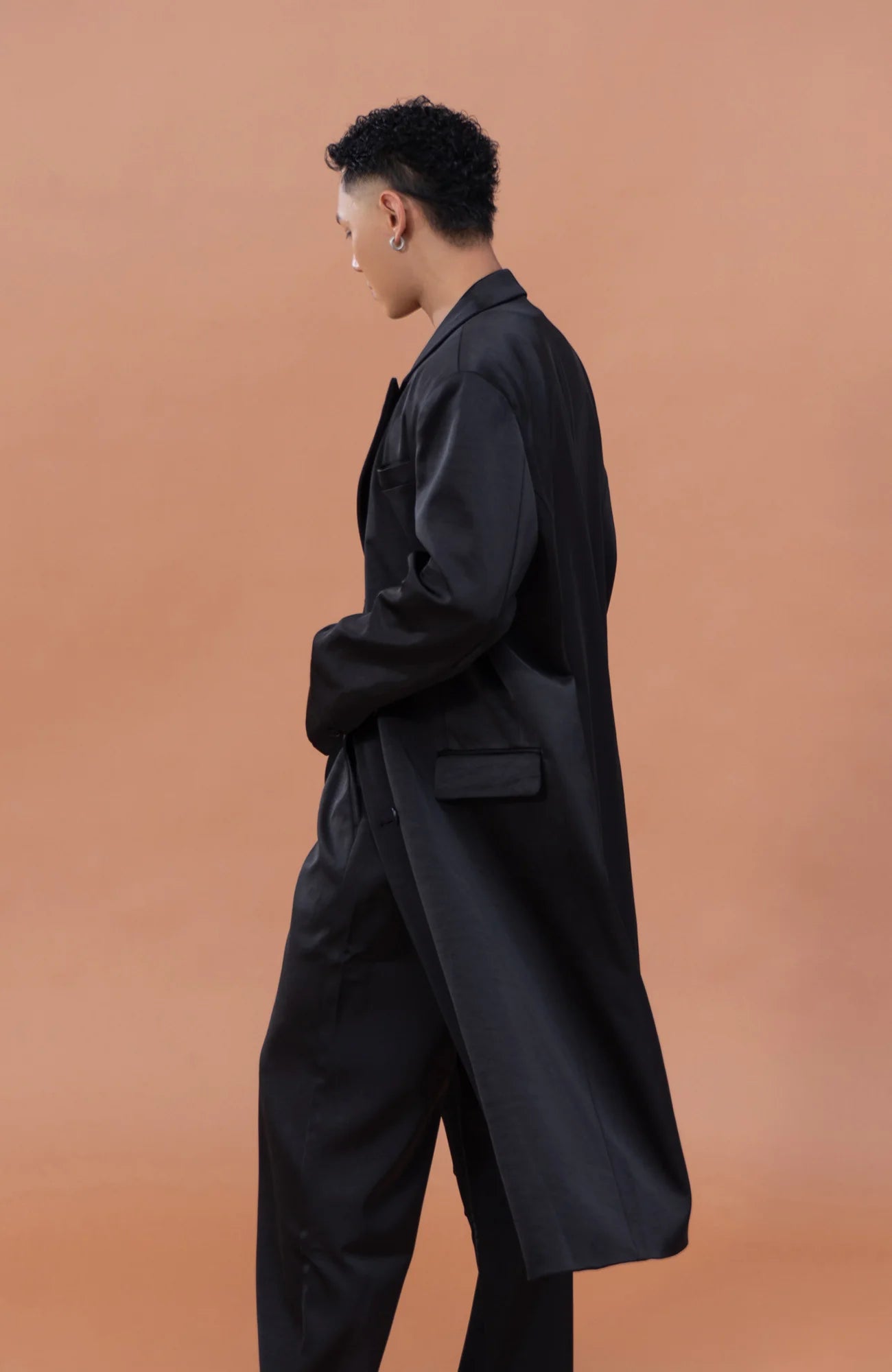CLP Satin Padded Drape Coat