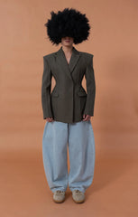 CLP Essential Washed Oversized Curved-Leg Jeans