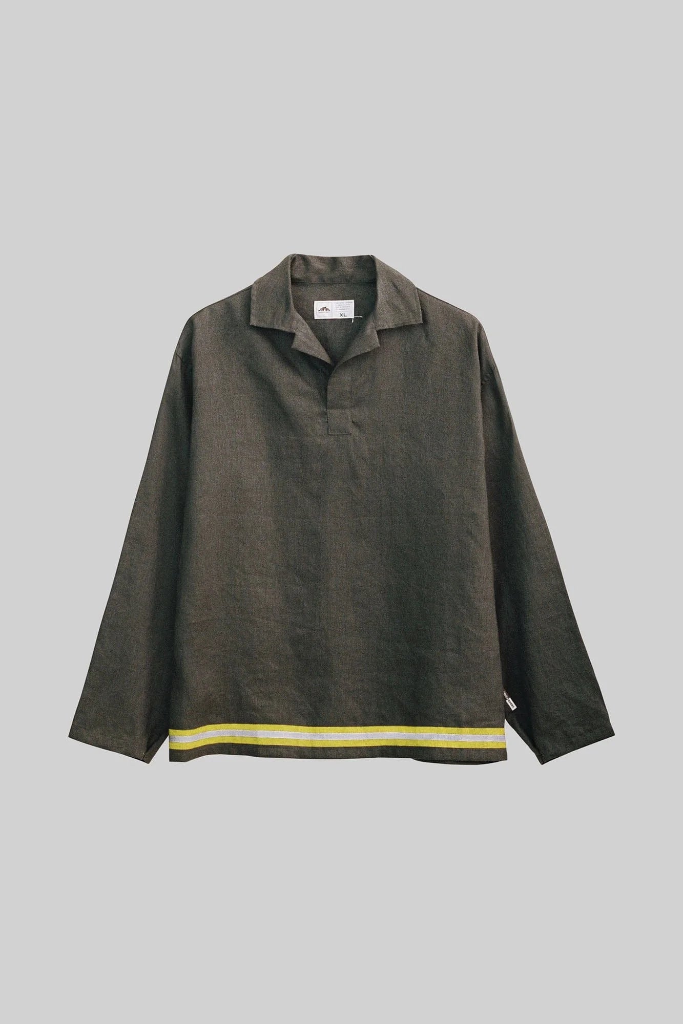 URBAN+FOREST Linen Reflective Trim Long-Sleeve Polo