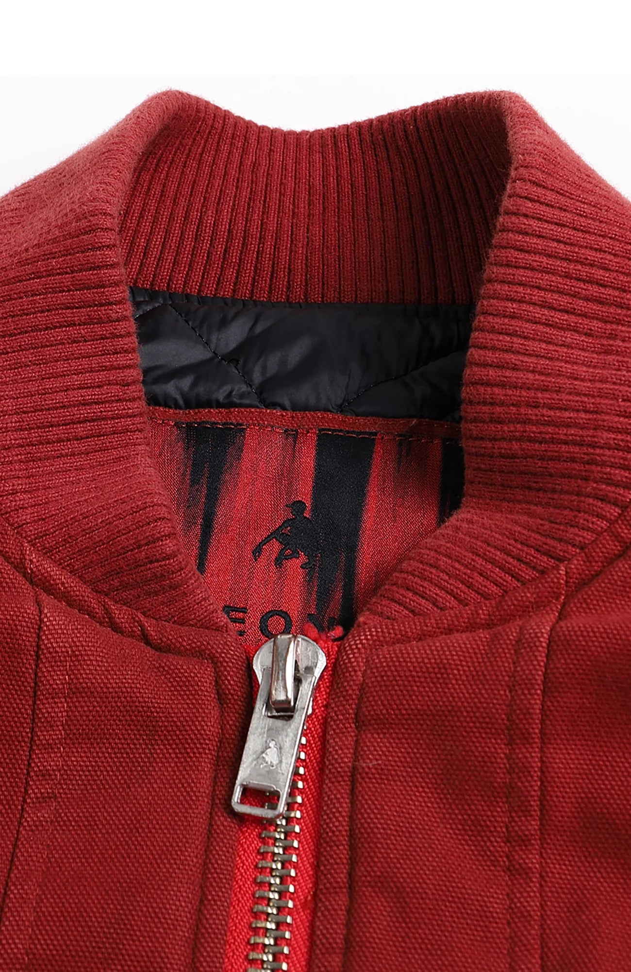 FACEONLAB Distressed Padded Bomber Jacket