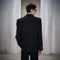 FACEONLAB Badge-Patch Double-Breasted Blazer