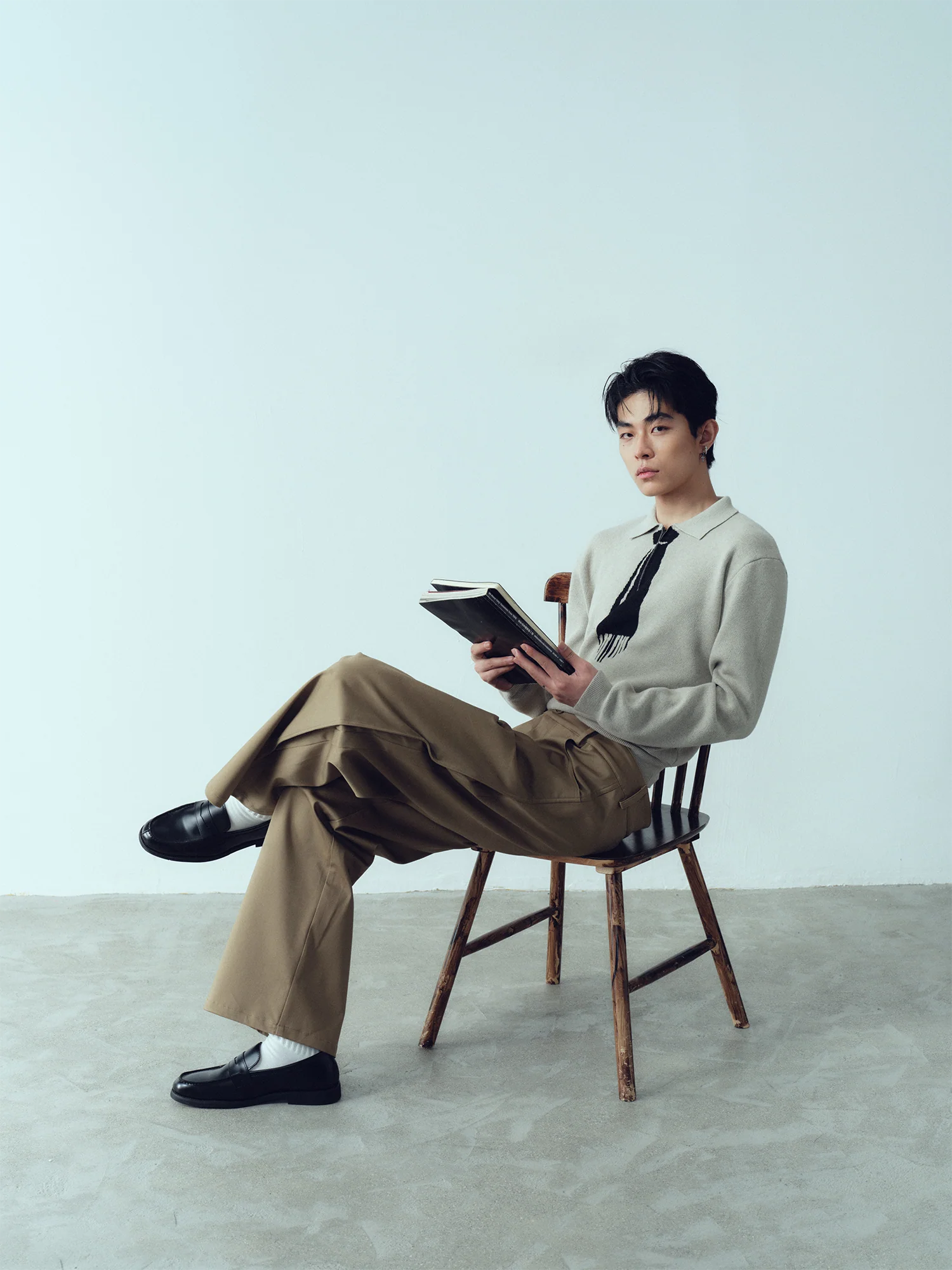KADAKADA Tie-Jacquard Wool-Blend Sweater