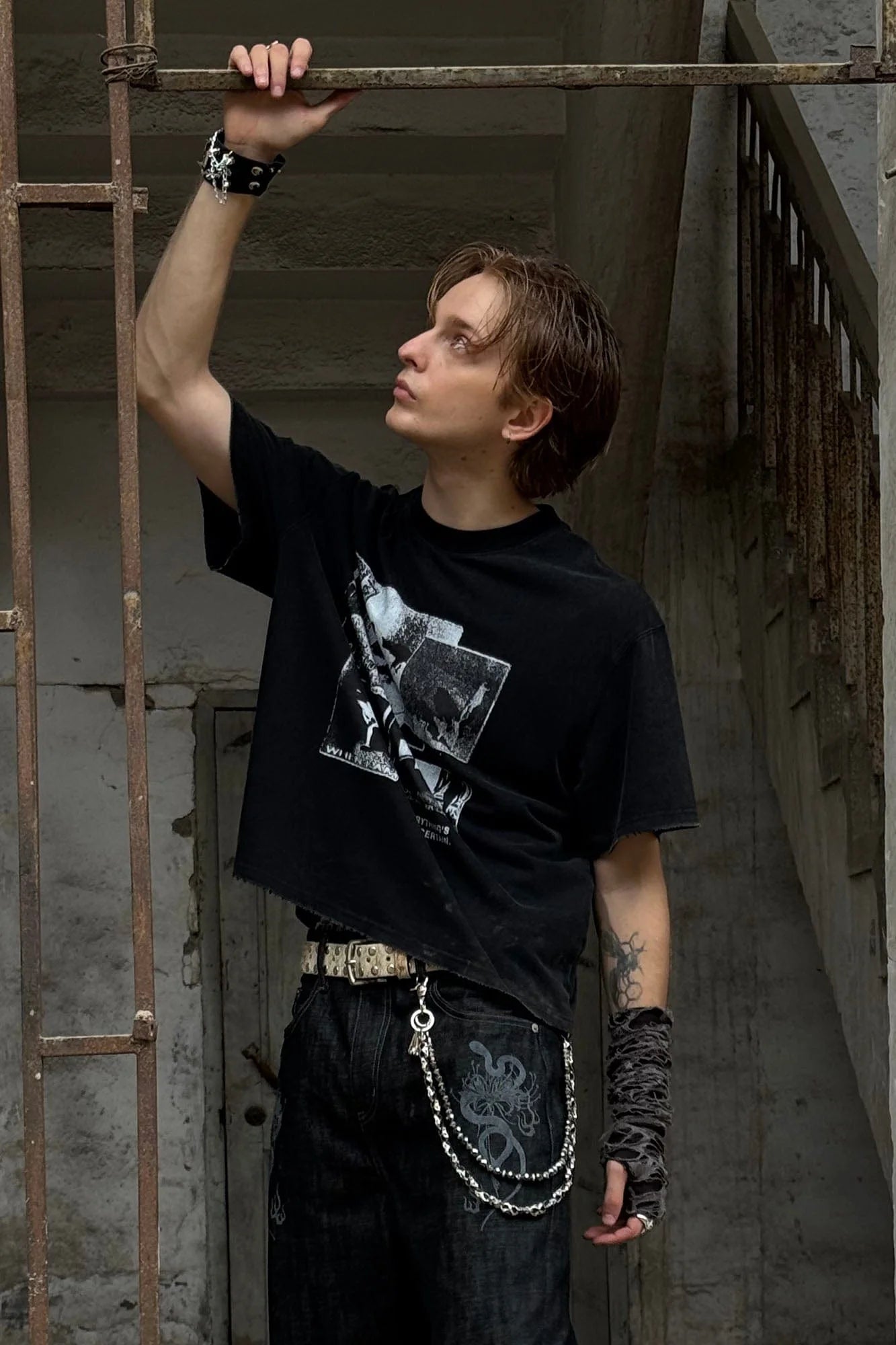 LUUUCAM Bedroom Surveillance Graphic Washed T-Shirt
