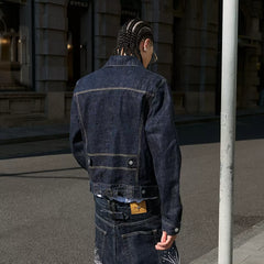 STEEPC Selvedge Double-Breasted Lapel Denim Jacket