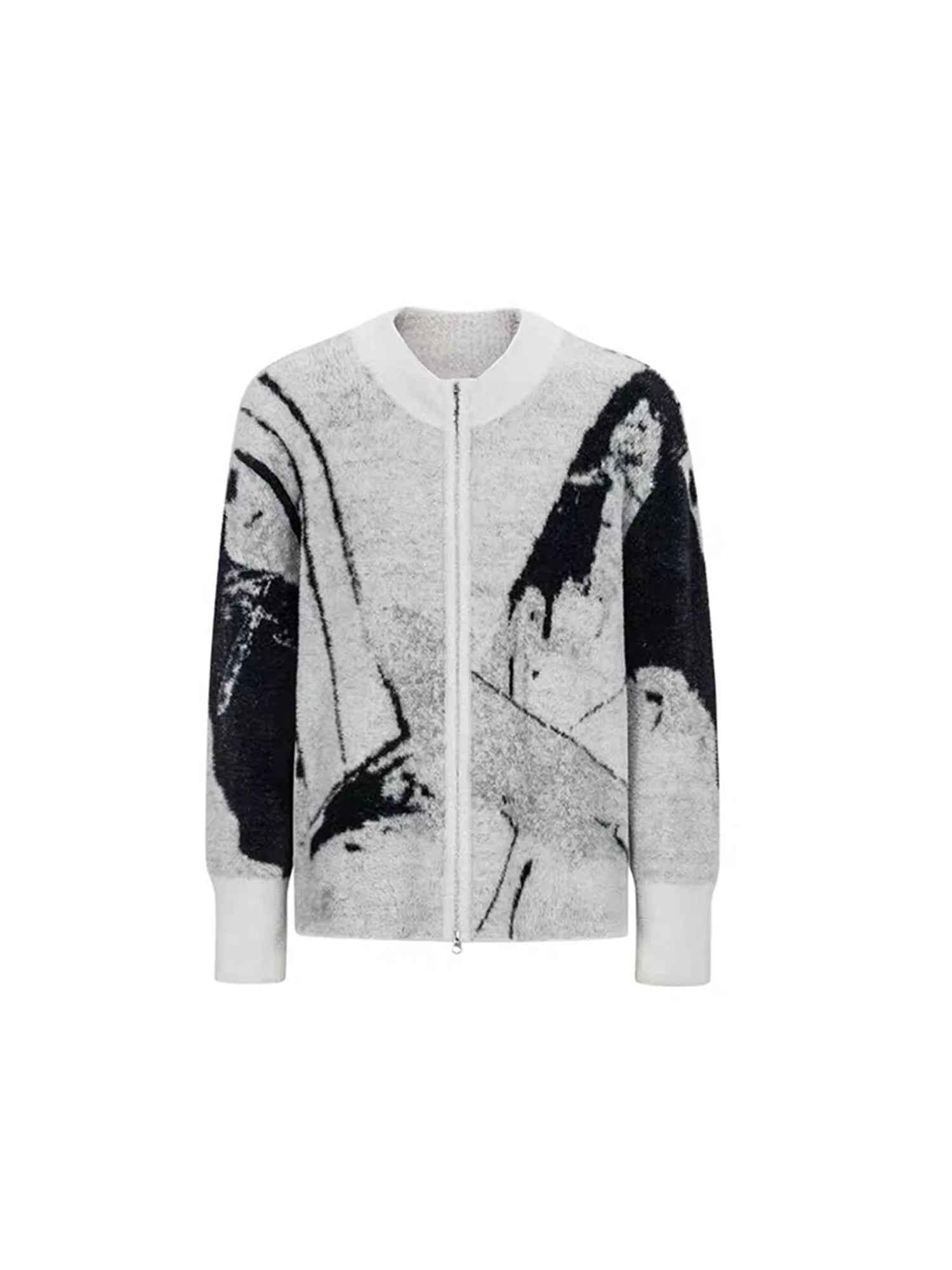 TIWILLTANG Faux-Mink Graphic Knit Jacket