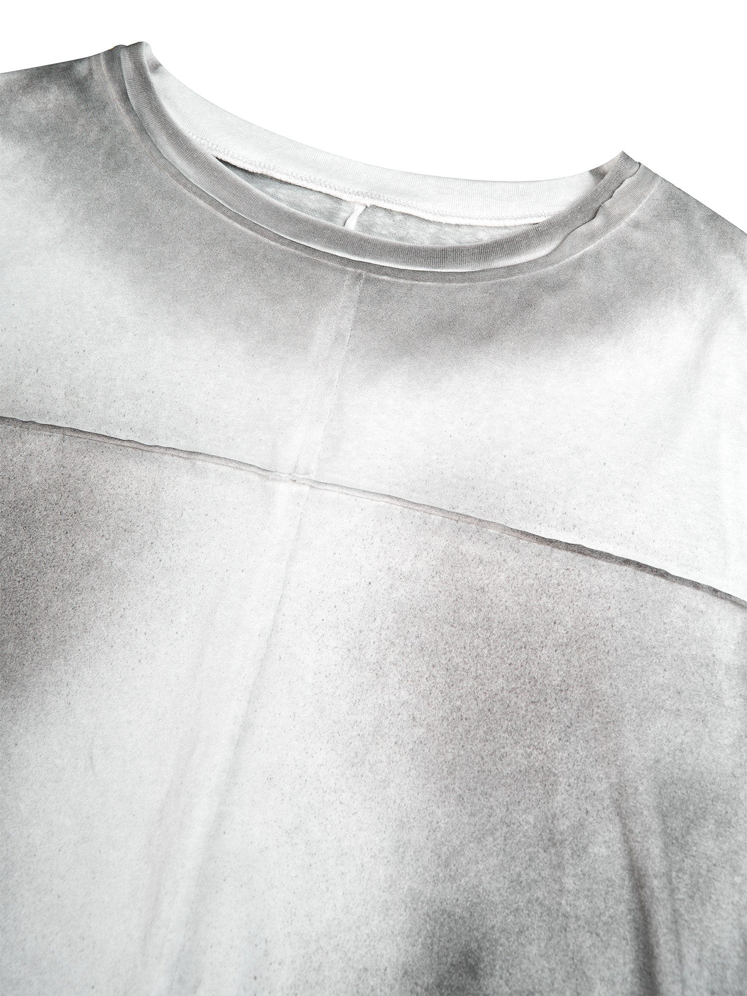 FLYERRER Washed Gradient Cross-Panel Raw-Edge Long-Sleeve Tee