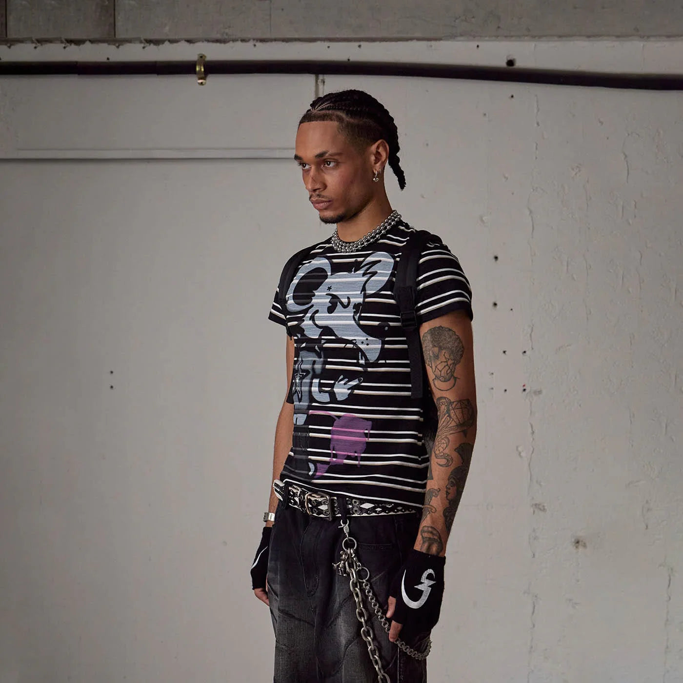 DND4DES The Rat Graffiti Striped T-Shirt