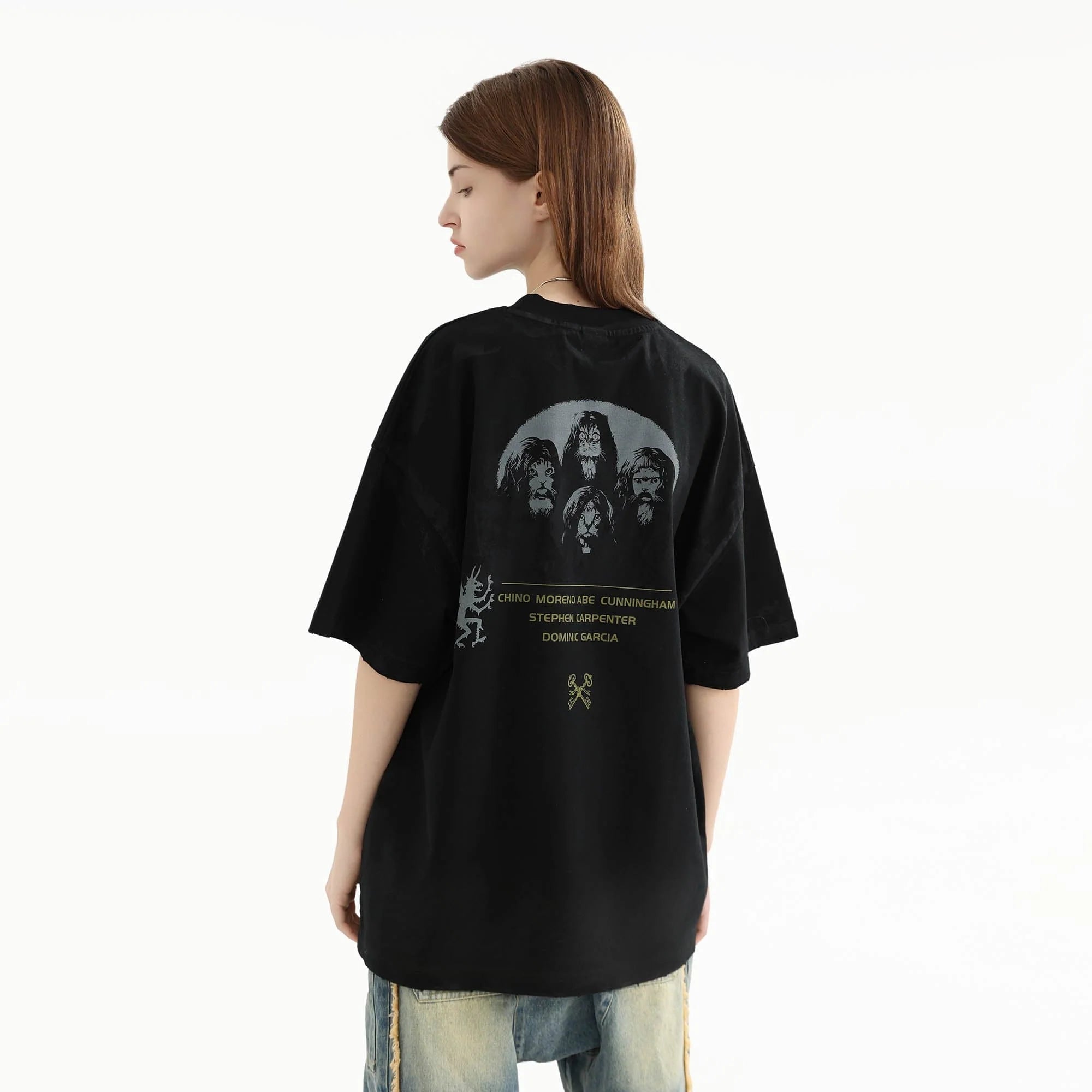 ERROR CODE ROBOT Screaming Cat Graphic Washed T-Shirt